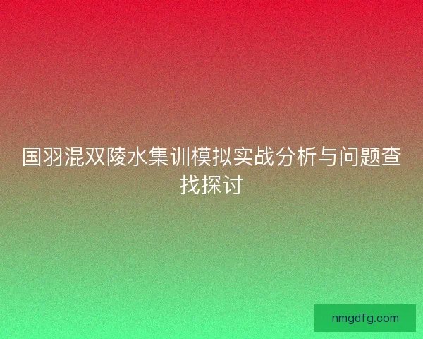 国羽混双陵水集训模拟实战分析与问题查找探讨 国羽混双陵水集训模拟实战分析与问题查找探讨